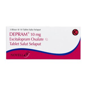 Obat Depram 10 mg Escitalopram Oxalate tablet salut selaput antidepresan Novell