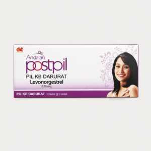Andalan Postpil Levonorgestrel 0,75 mg – Pil KB Darurat (2 Tablet)